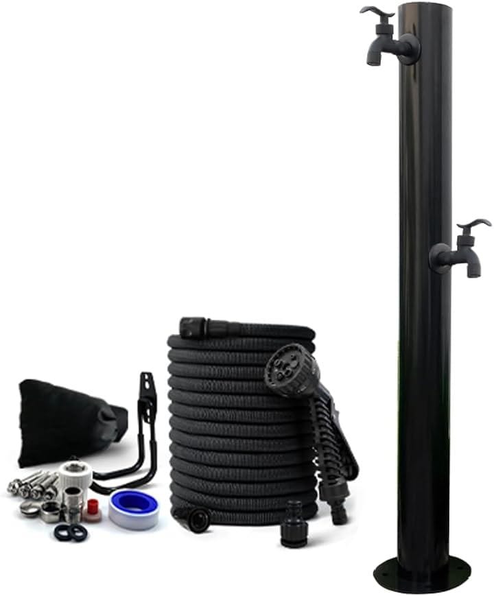 屋外水栓 立て水栓 蛇口付き ステンレス鋼 凍結防止 屋外用 水栓柱 屋外での水栓設置 円形立水栓(円形立水栓（蛇口：上B+下B）)