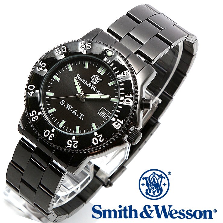 [送料無料] [正規品] スミス＆ウェッソン Smith Wesson ミリタリー腕時計 SWAT WATCH BLACK SWW-45M [ラッピング無料]