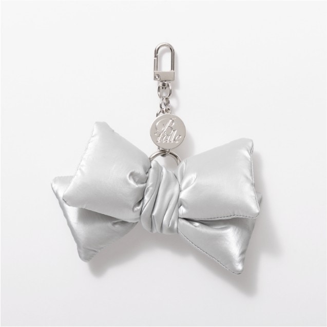 [ Bloomingtale ] ダウン リボン キーリング (シルバー)