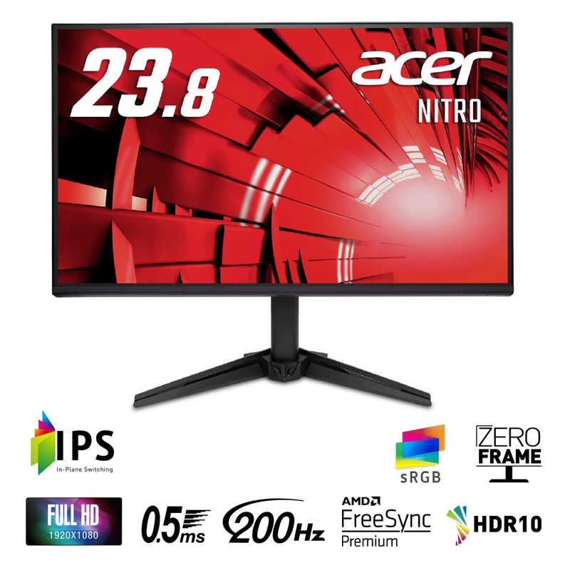 ACER エイサー　QG241YX1bmiipx NITRO/23.8/IPS/1920x1080/200/0.5ms NITRO ［23.8型 /フルHD(1920×1080) /ワイド］