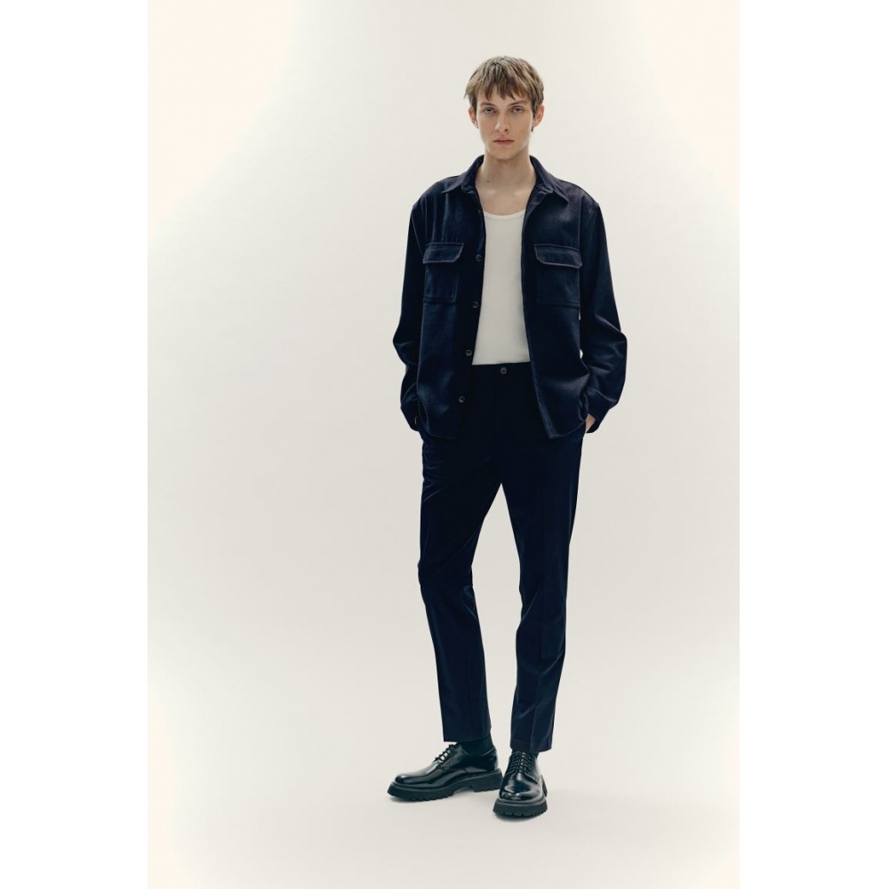 H&M テーラードトラウザースリムフィットネイビーブルー