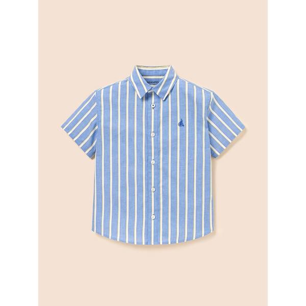 [BEANPOLE KIDS] ストライプ半袖シャツ スカイブルー (BI5465U02Q)