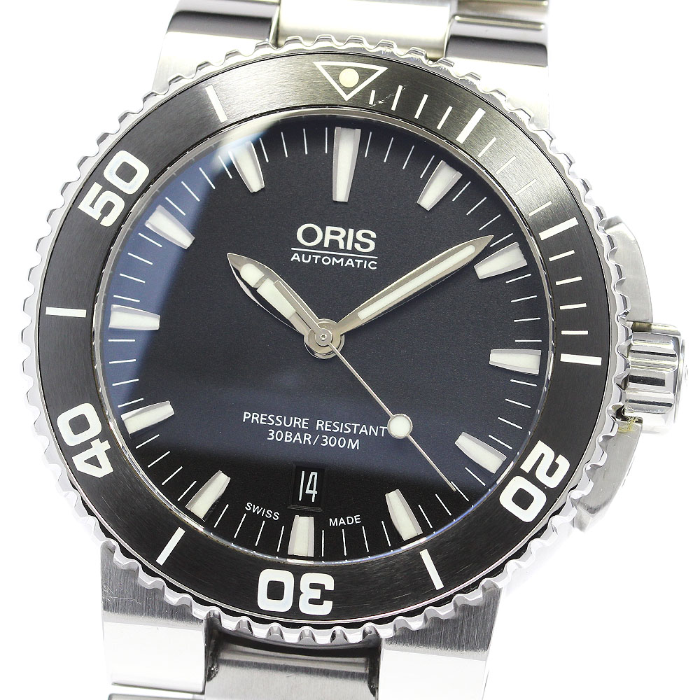 オリス ORIS 7653 アクイス デイト 自動巻き メンズ 良品 _814325【中古】
