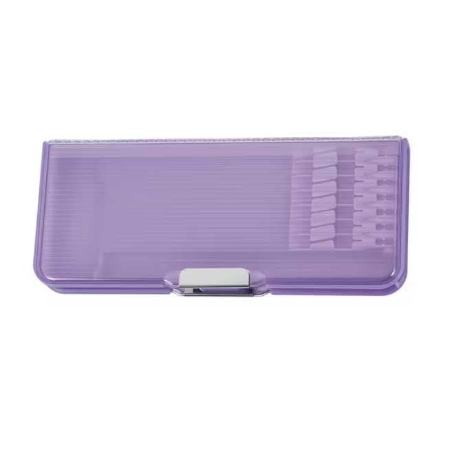 （まとめ買い）マグネット筆入 ピッタントン クリア 2ドア 筆箱 ペンケース パープル CH211PU [x3] 5,026円