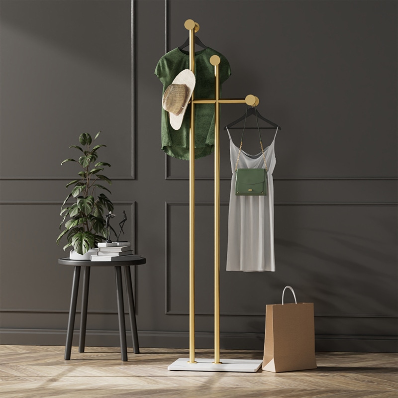 コートハンガー ハンガーラック 洋服掛け 帽子掛け パイプハンガー 衣類収納 スリム 幅40 おしゃれ シンプル ホワイト ゴールド ブラック