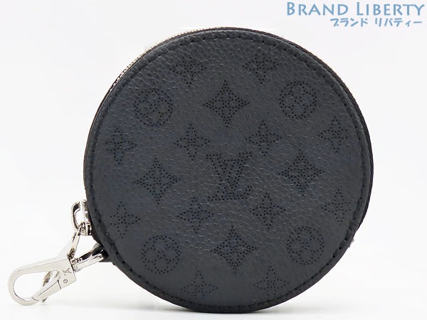 新品同様ルイヴィトンマヒナフック付き円形丸型コインケースコインパース小銭入れバッグチャームベラ付属品ブラック