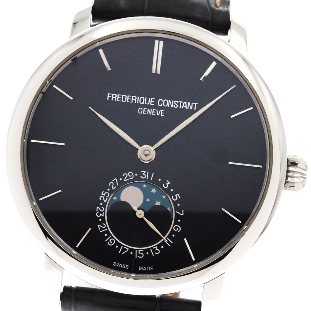 フレデリック・コンスタント FREDERIQUE CONSTANT FC-705X4S4/5/6 スリムライン ムーンフェイズ 自動巻き メンズ _880266【中古】