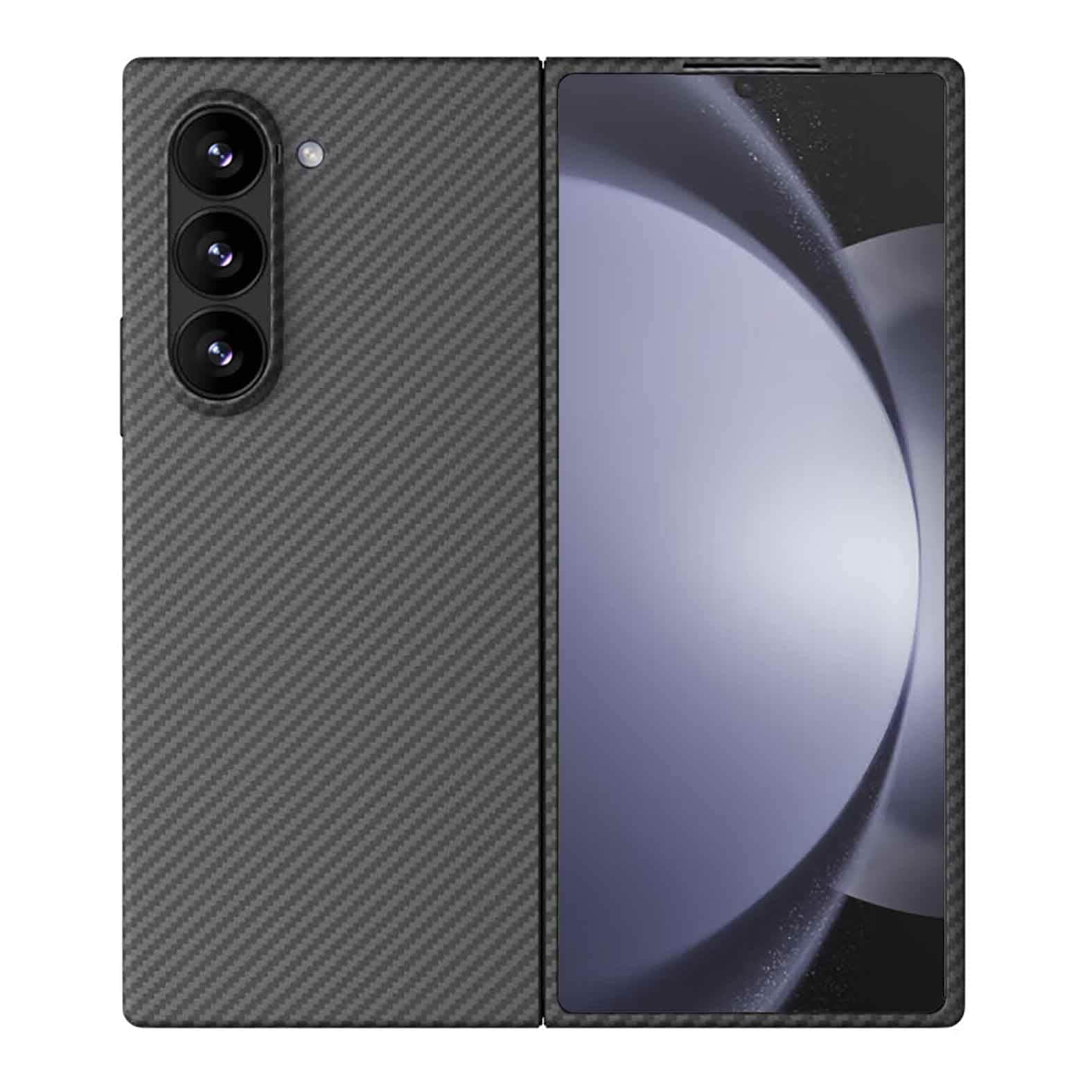 Sisyphy Samsung Galaxy Z Fold 6 ケース 600Dアラミド繊維 カーボン風 ギャラクシ ケース極薄0.64mm 超軽量16g 耐衝撃 マット（黒）