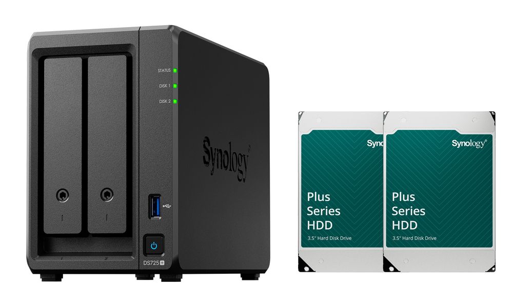 Synologyシノロジー DiskStation DS725+ +HAT3310-12TB 2個 DS725HAT331012TB2