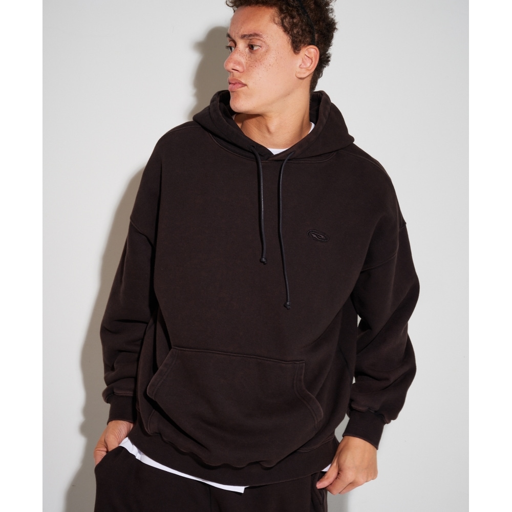 SLOW ACID ウォッシュドシンボル フードTシャツ [ブラック]