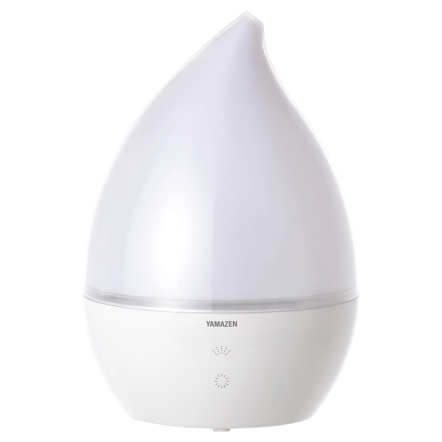 加湿器 超音波式 大容量 2.8L (和室4畳 / 洋室7畳 まで) アロマオイル対応 7色LEDランプ しずく型 360度回転ツインノズル 水タンク取外し可能 ホワイト MZ-FCT28(W)