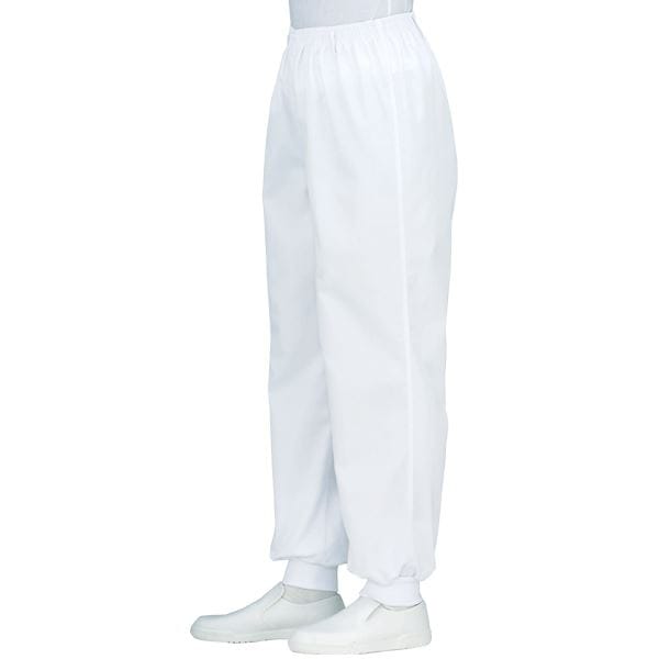 工場用白衣/ユニフォーム (男子 総ゴムトレパン 5L/ホワイト) 裾フライス インナーネット付 ノータック workfriend SKH219
