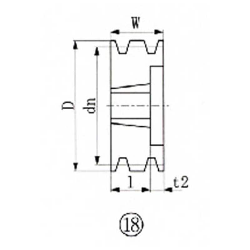 エバオン　ブッシングプーリー SPA 180mm 溝数3　SPA1803 6,508円