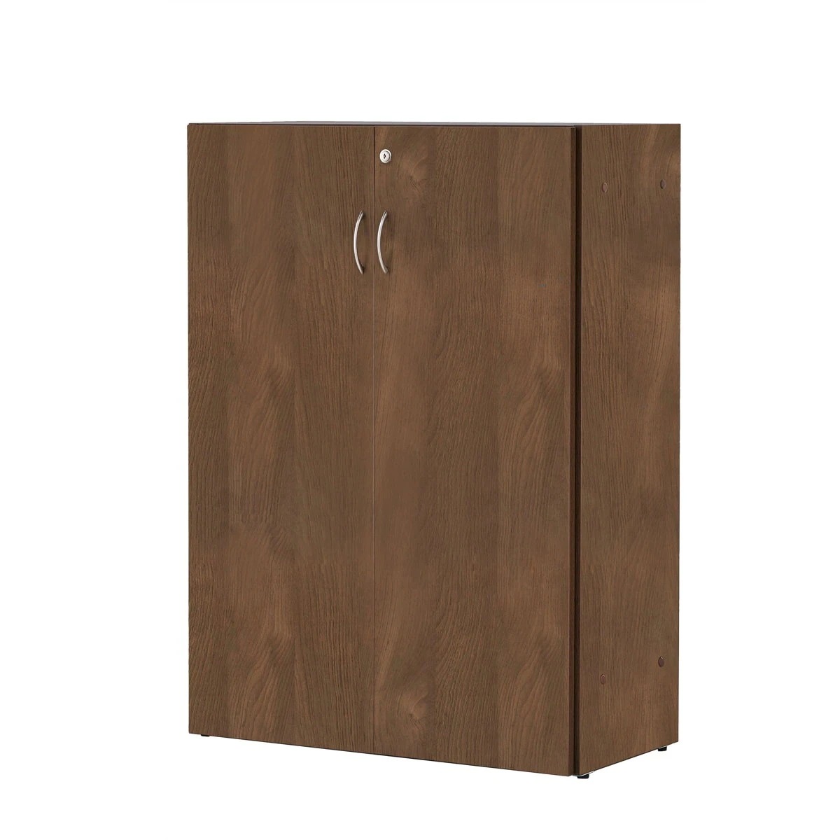 ローシェルフ 本棚 3段 鍵付 全面扉 ウォールナット調 幅82cm シェルフ 書棚 ラック 棚 書庫 収納家具 ファイル棚 カルテラック 鍵 カギ付き 扉付き A4対応 扉 法人限定