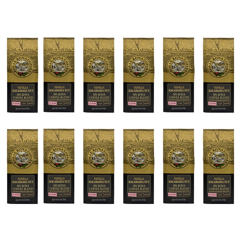 ロイヤル コナコーヒー バニラマカダミアナッツ 227g (8oz) 12袋セット コーヒー豆 ハワイ
