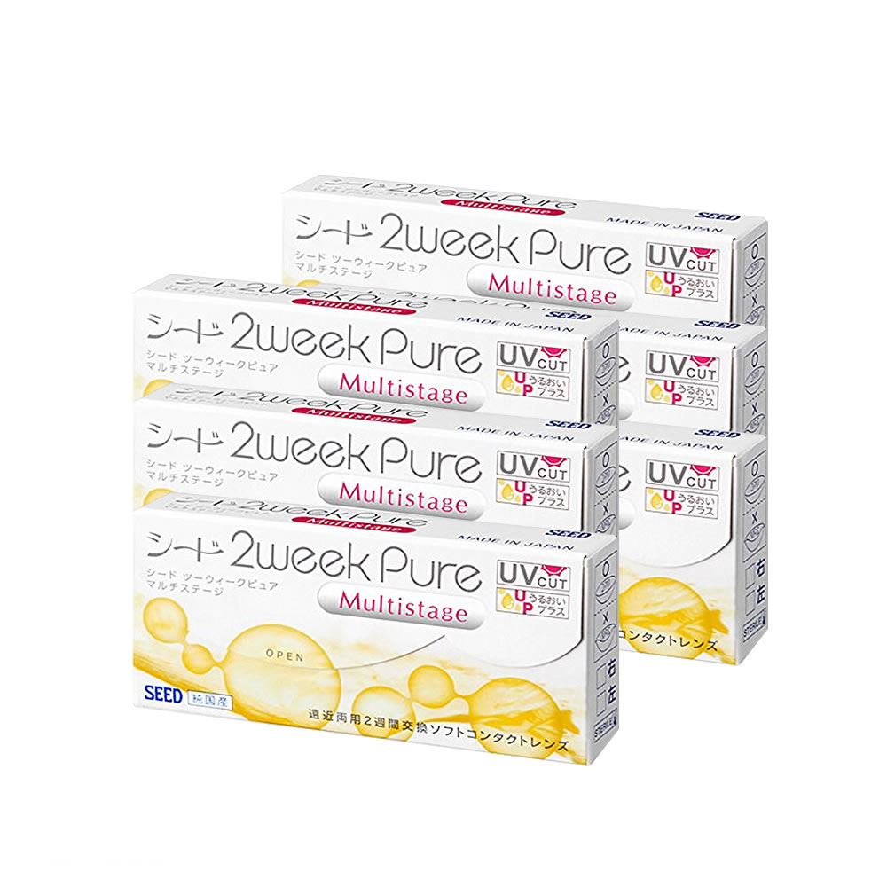 【遠近両用】【6箱】シード 2weekpureマルチステージ 6枚 SEED UVカット 日本製
