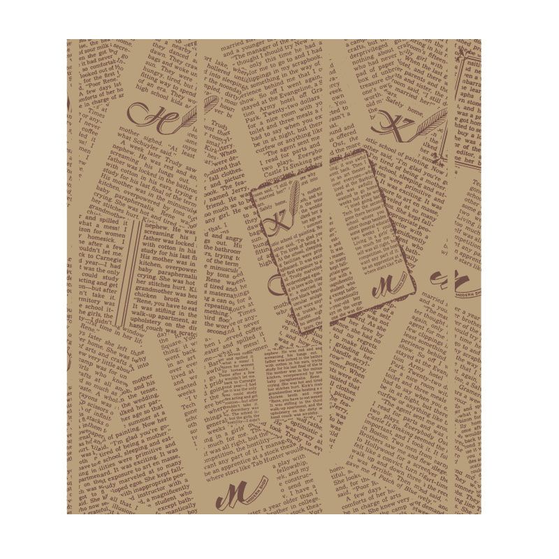 （まとめ買い）シモジマ HEIKO ワックスペーパー フェザーイニシャル 茶 218x250mm 100枚 食品用資材 004527003 [x3セット]