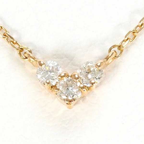 4℃ K10PG ネックレス ダイヤ ジュエリー 中古