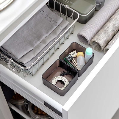 他サイト： 小物収納ケース 山崎実業 tower タワー 底がクリア 縦横重ねられる引き出し整理収納ケース S 2個組 ブラックの商品画像