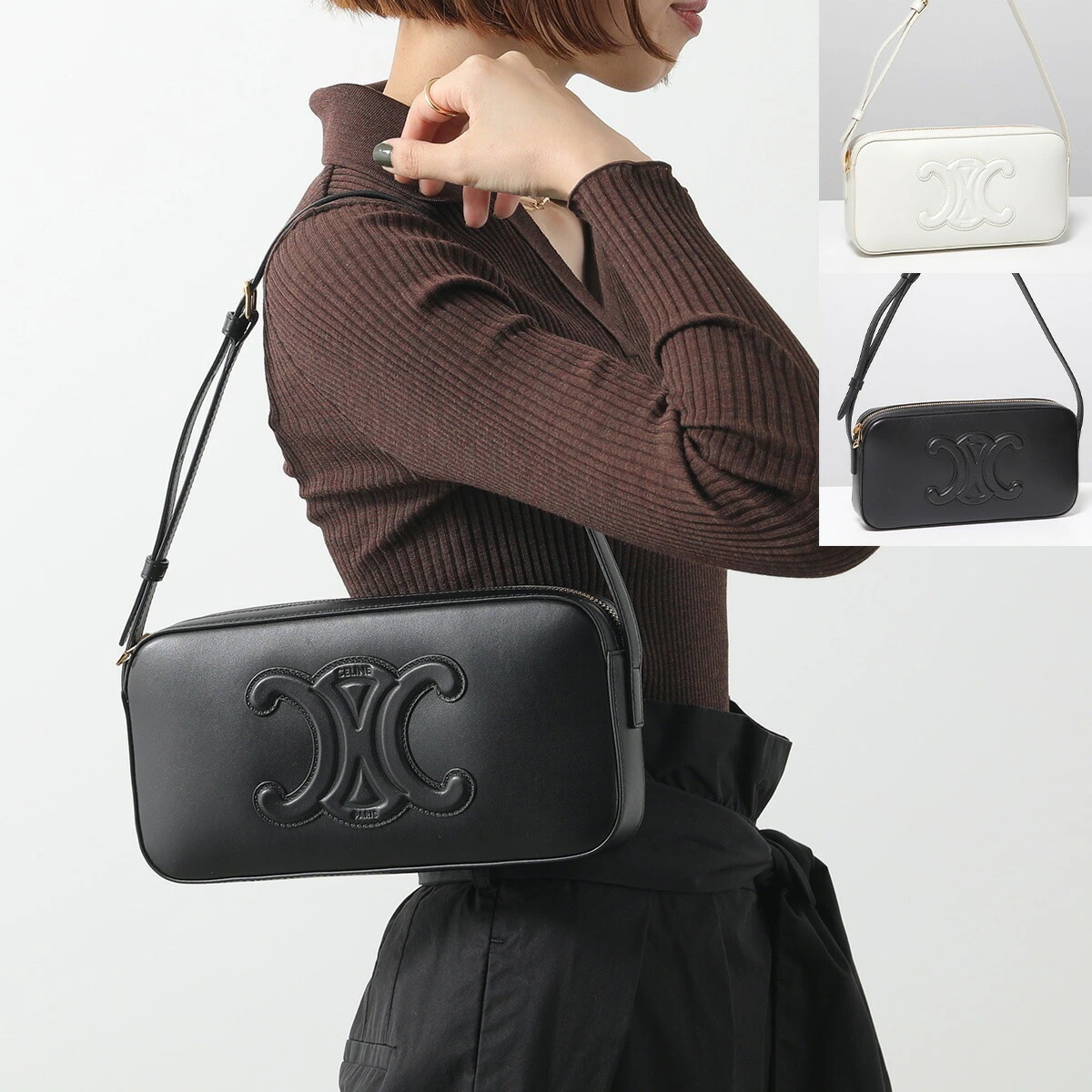 CELINE セリーヌ ショルダーバッグ Camera Bag 199183DU3.04LU 01BC 38NO レディース カメラバッグ Triomphe トリオンフ ロゴ レザー 鞄 カラー3色