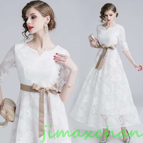 サマー　パーティードレス ワンピース　　チャイナドレス　チュールワンピース レディース　ナチュラルエスニックスタンドカラー 写真撮影