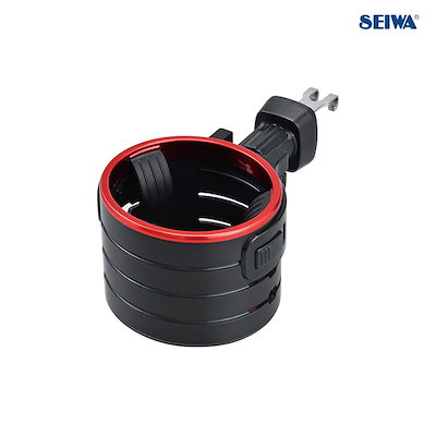 他サイト： セイワ ハイトアジャストACドリンク ドリンクホルダー エアコンルーバー取付 特殊クリップで固定 ブラック×メタルレッド WA111の商品画像