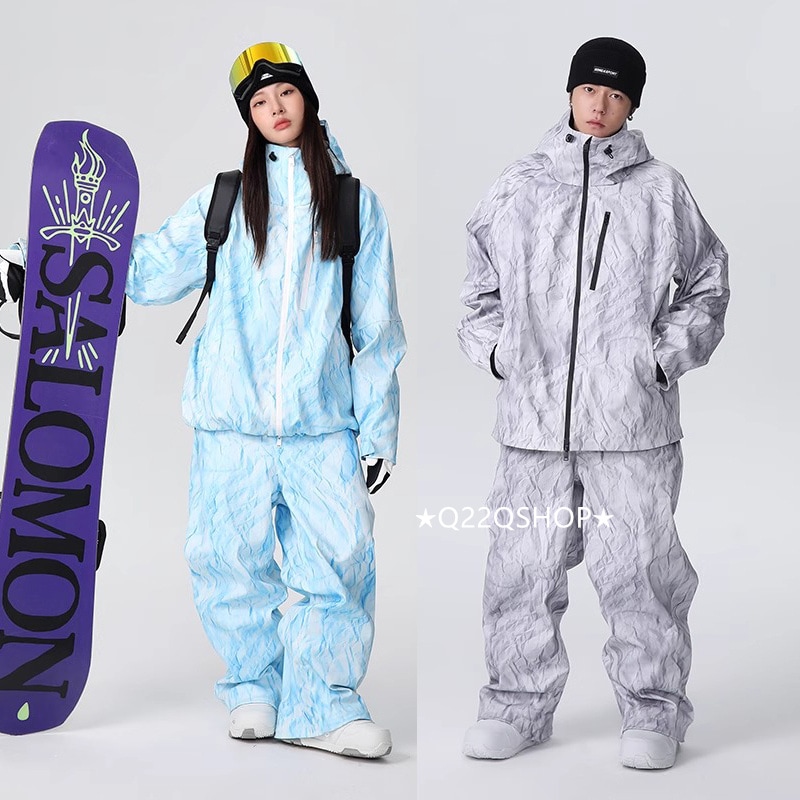 スノーボードウェア 2024 2025 上下セット メンズ レディース デニム ジャケットアウター パンツ セットアップ ウィンタースポーツ スキーウェア スノボー スノボウェア スノー 韓国風 防水