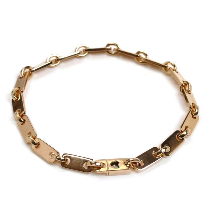 CARTIER カルティエ K18PG ピンクゴールド フィガロ ブレスレット 20.8g 18cm 150周年 レディース 中古 美品