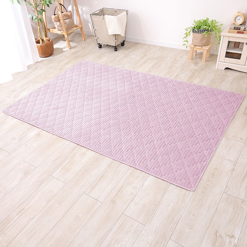 キルトラグ ラグ ラグマット ふんわり 心地よい キルトデザイン くすみカラー マット 丸洗い可 滑り止め付き 130×190