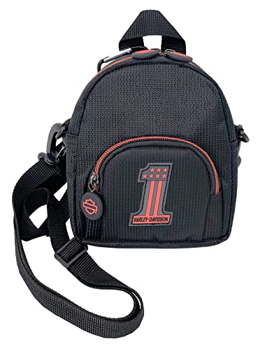 ハーレーダビッドソンHarley-Davidson Deluxe Mini-Me Small Backpack, Rubberized #1 Logo - Black 並行輸入品