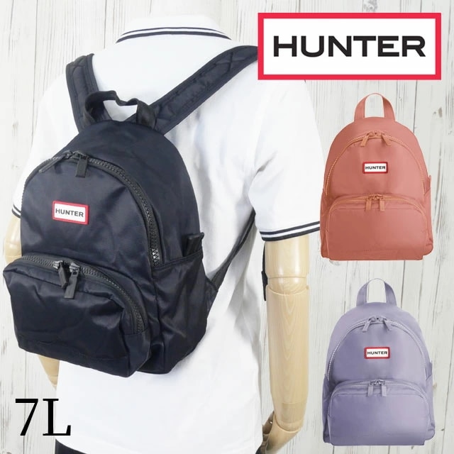 ハンター リュックサック デイバッグ レディース UBB5510KBM ナイロン クラシック ミニ バックパック 鞄 リュック バッグ カバン お出かけ デイリーユース タウンユース ロゴ 耐水 黒