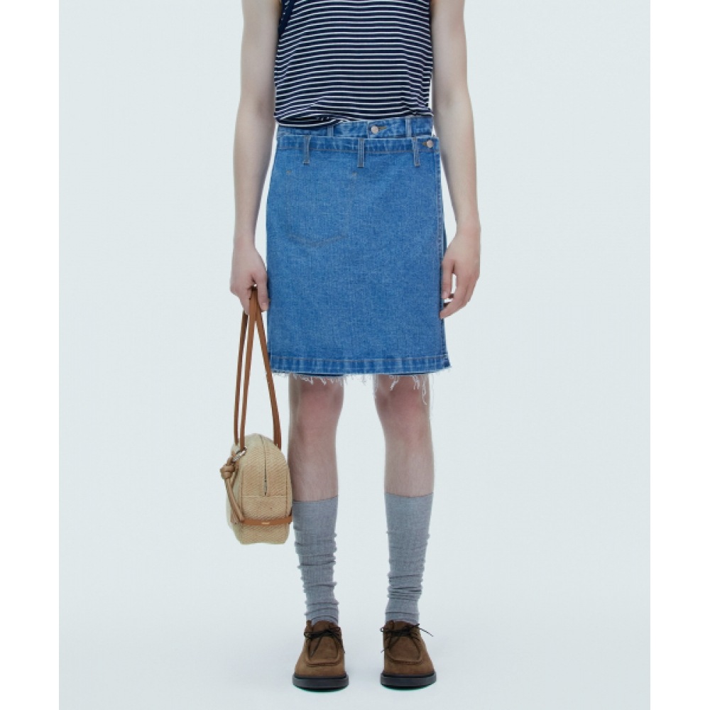 ノハントスカートデニムパンツミッドブルー