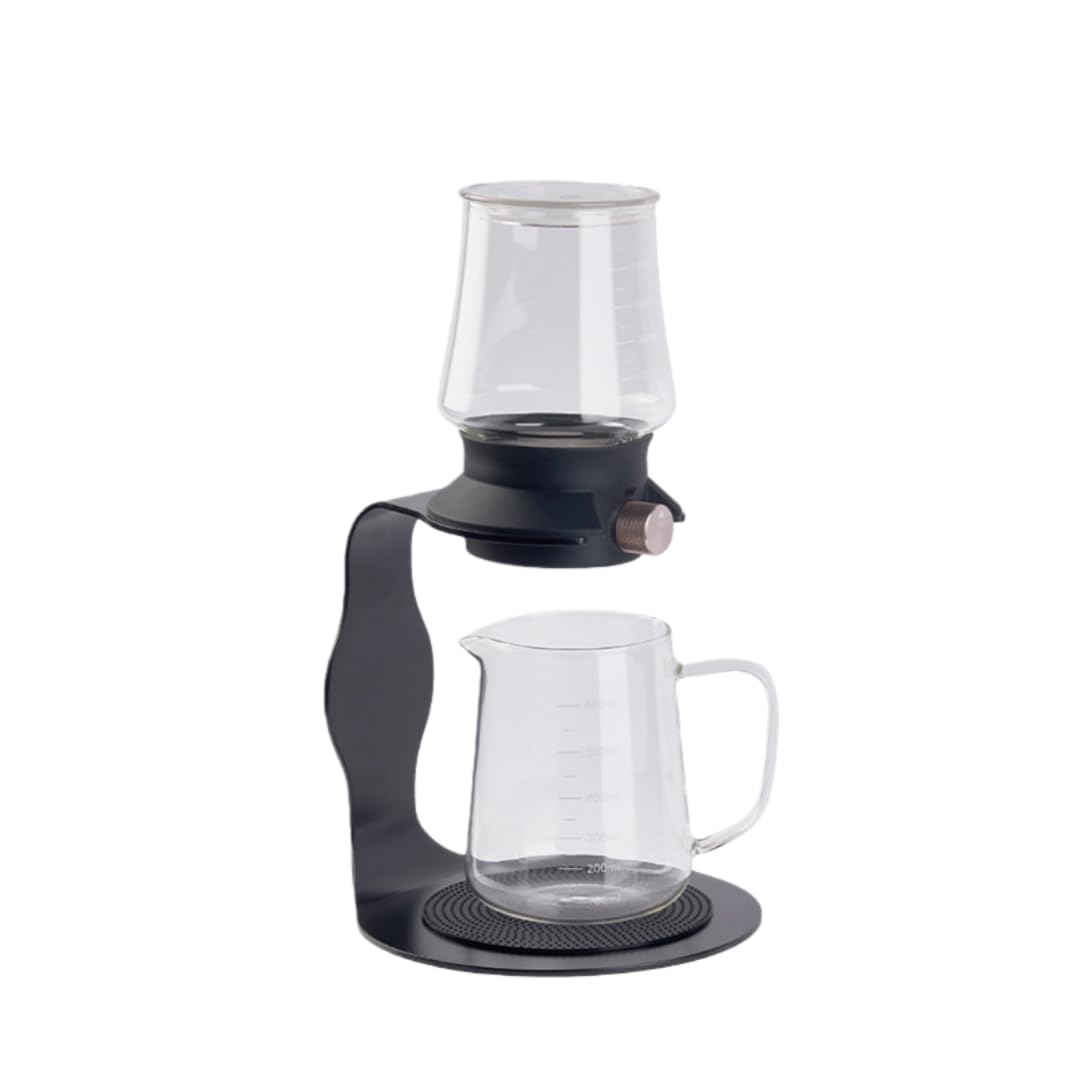 耐熱ガラスティーセット 中国茶器セット ティーメーカー ティーポット 380ml/600ml 大容量 茶こし付き 怠惰なティーポット 紅茶 緑茶 フルーツティー リーフティー (ブラック 380ml)