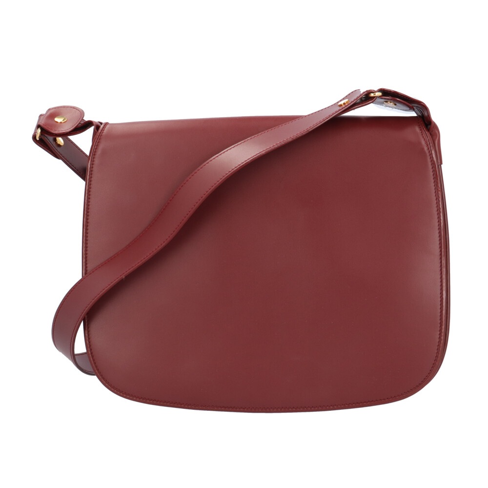 カルティエ マストライン ショルダーバッグ レザー L10000536-EL レッド CARTIER 中古