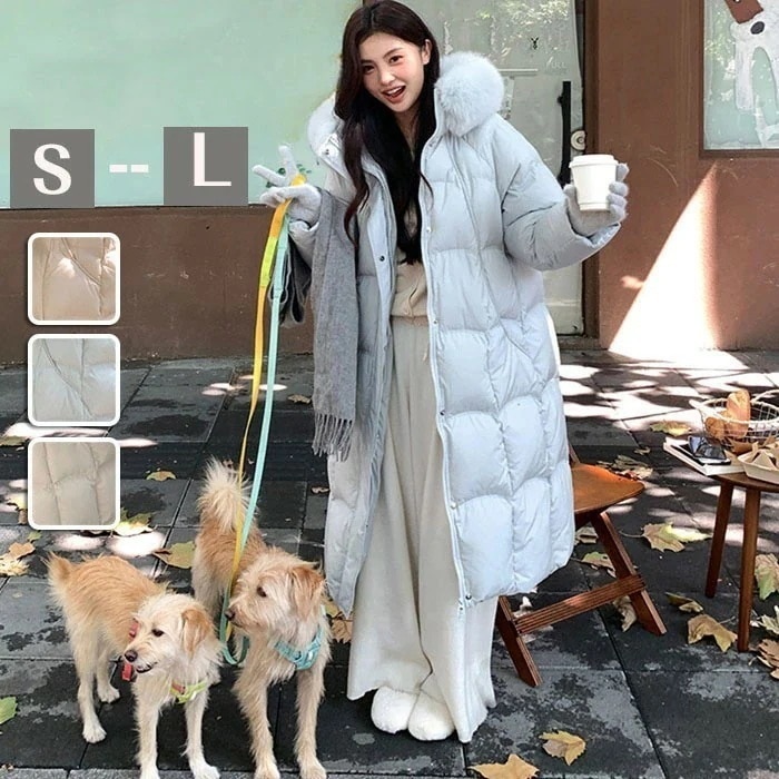 ダウンコート フード付き ベンチコート レディース ダウン ロング コート アウター 冬 ロングダウンコート おしゃれ シンプル 冬服 防寒 防寒着 柔らかい 暖かい あったか ベージュ ピン