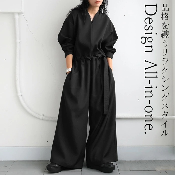 ベルトデザイン オールインワン レディース ボトムス 送料無料・メール便不可