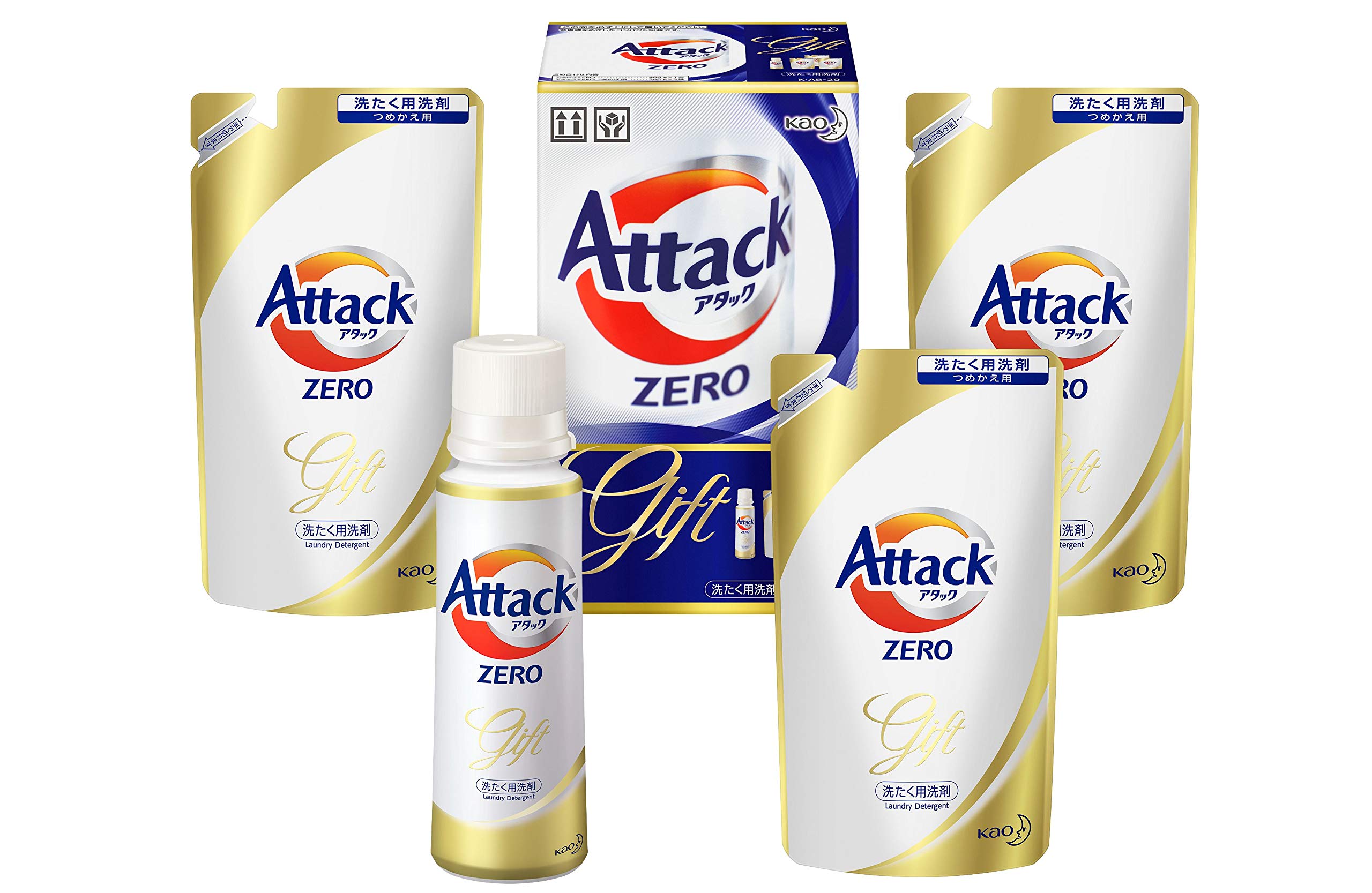 【洗剤ギフト】 アタックZERO 400ｇ*1本 つめかえ360ｇ*3袋 (抗菌 プラス 24時間部屋干し臭を防ぐ)