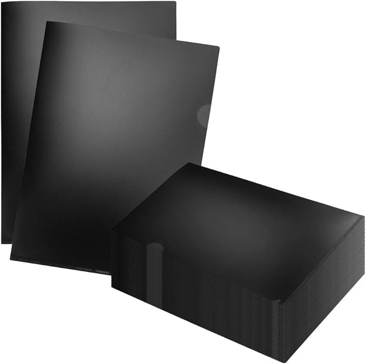 不透明ファイル 情報守ります 黒い クリアファイル クリアホルダー A4 50枚(ツヤ無しマットブラック)