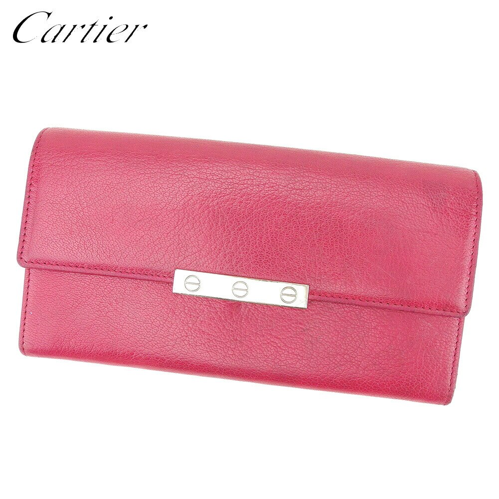 長財布 ファスナー付き 長財布 ラブコレクション ピンク 中古