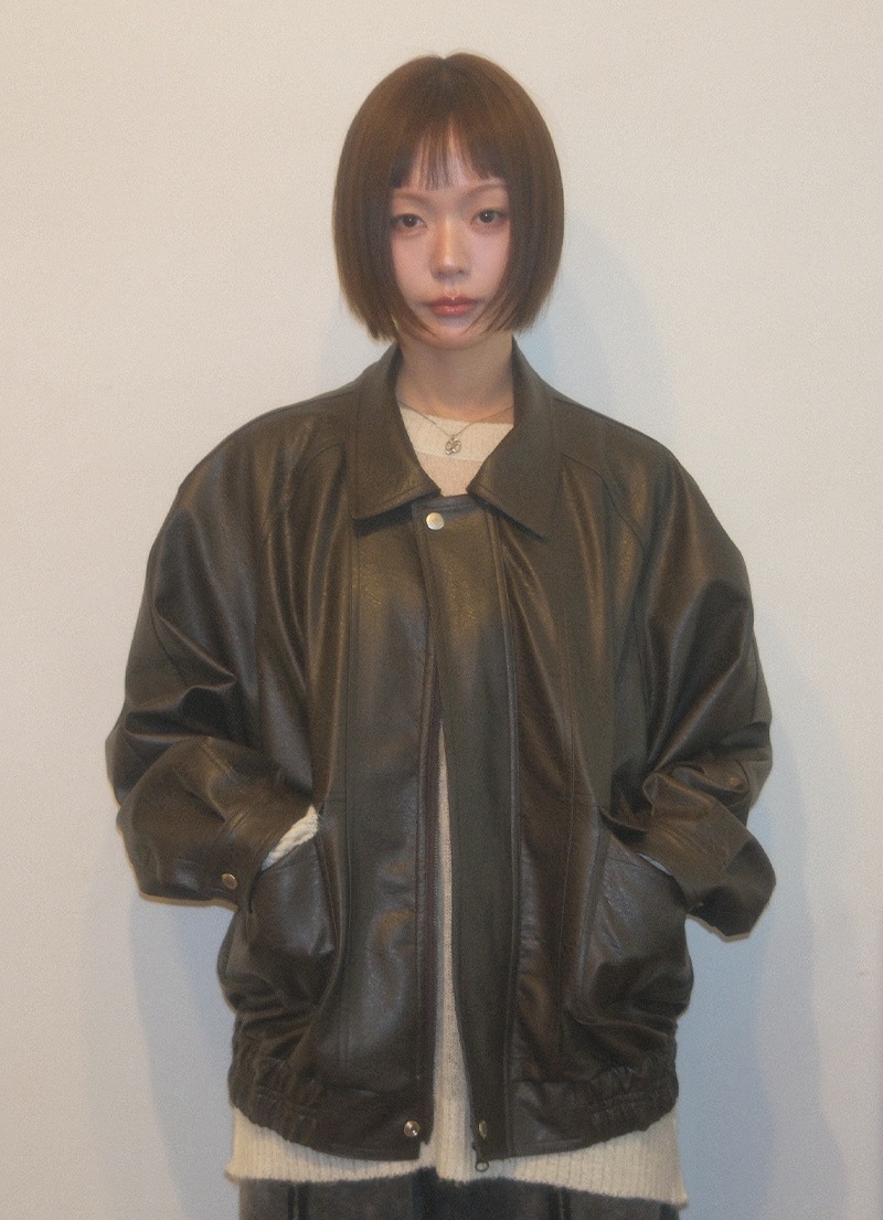 【AS"ON】 RILT LEATHER JACKET / BROWN 正規品