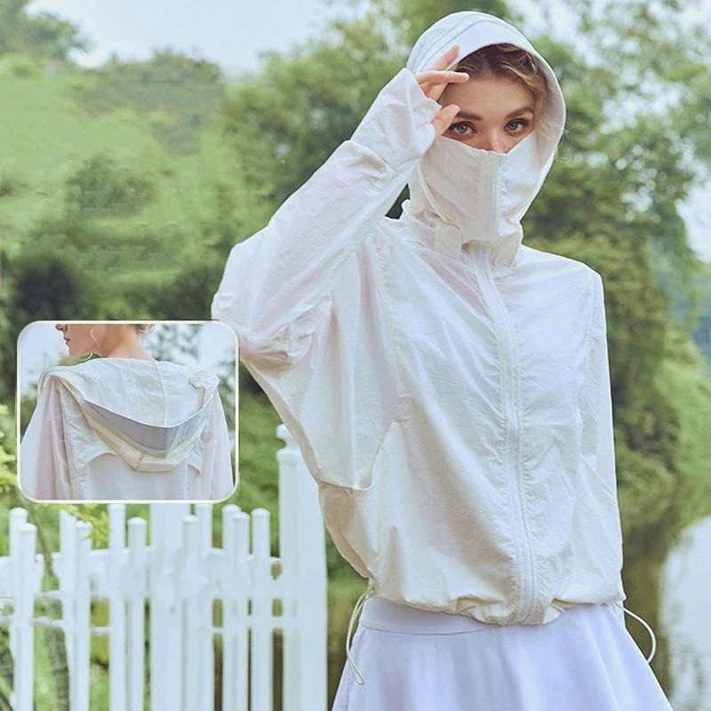 INS話題超軽量UVカットウインドブレーカー 透気性 快適着心地 アウトドア サイクリング 釣りになレディース日焼け止めジャケットフード付きで便利スタイリッシュなデザインが魅力 [2タイプ]