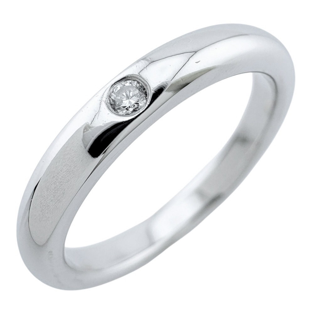 ティファニー エルサ・ペレッティ スタッキング バンド リング 指輪 8号 Pt950プラチナ ダイヤモンド TIFFANY&Co. 中古 美品