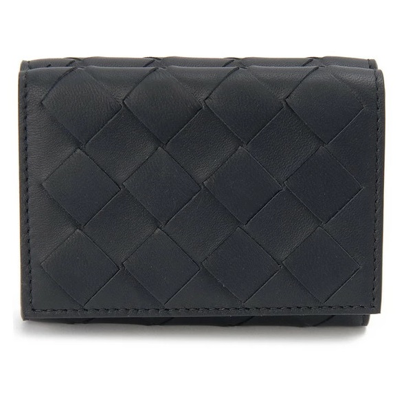 BOTTEGA VENETA 609285-V3UH1-8803 ボッテガヴェネタ イントレチャート 三折財布 ラムスキンレザー ブラック/シルバー 61,710円