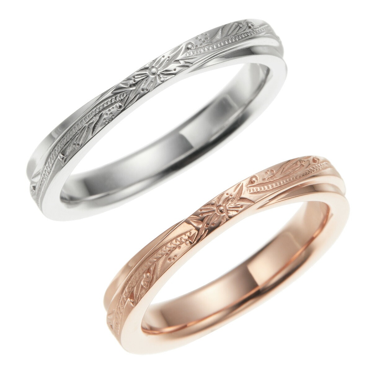 ペアリング レディース メンズ シルバー925 ハワイアンジュエリー プルメリア マイレ シンプル