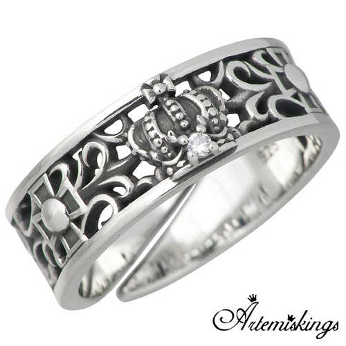 アルテミスキングス ARTEMIS KINGS シルバー リング アクセサリー クラウン クロス シルバー クリアキュービック 王冠 十字 AKR0017