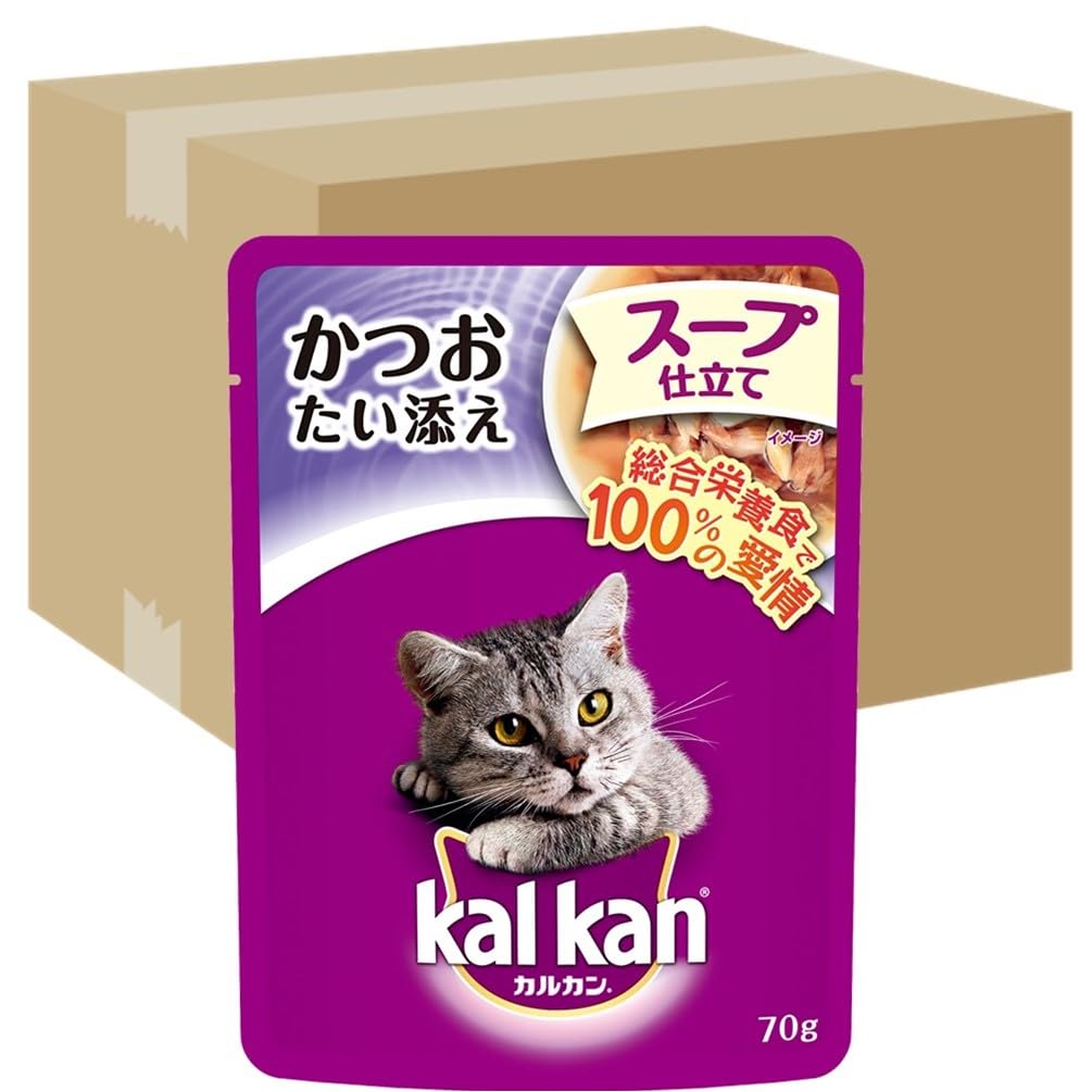 カルカン パウチ スープ仕立て かつおたい添え キャットフード 成猫用 70g×160袋 (ケース販売)