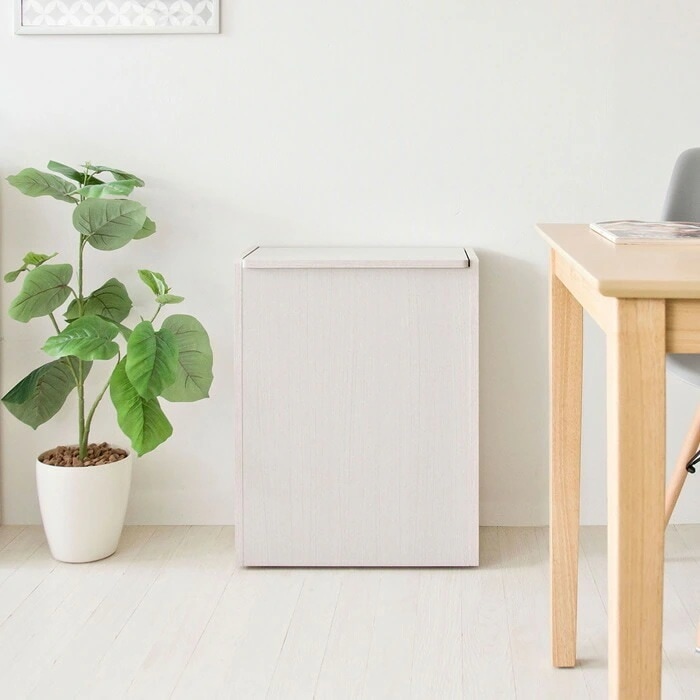 ゴミ箱 45L 木製 キッチンペール Chere シェール DB-650R-WH ホワイト