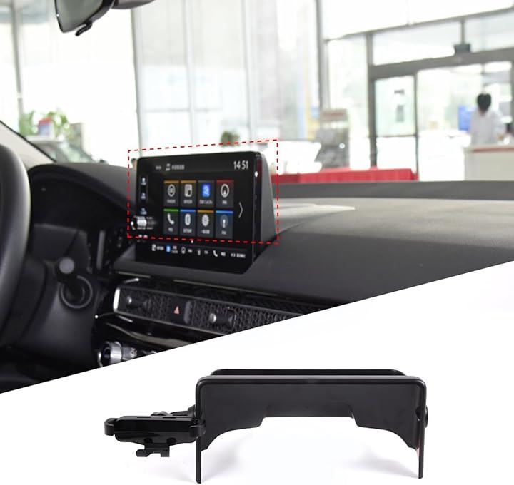 新型 ホンダ シビック 11代目 2022 専用ボックス ナビゲーション リアスクリーン収納ボックス 車用 ナビゲーション後 収納トレイ スマートフォンスタンド一体型収納(スタイル2)