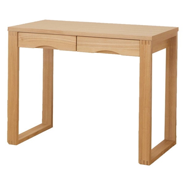 サンハーベスト SJ-401D(LBR) ライトブラウン [天然木タモ突板デスク(幅90奥行45タイプ)] メーカー直送