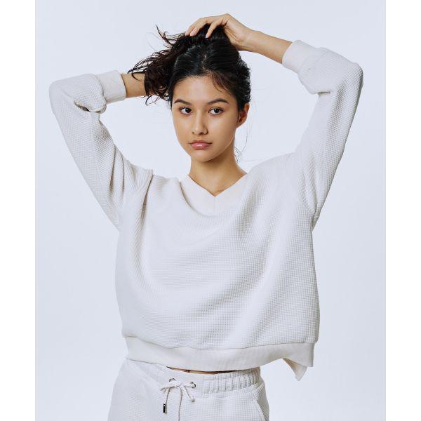 ウーマンズ ワッフル Vネック 長袖Tシャツ SPJFCNRL351WOWH 659567